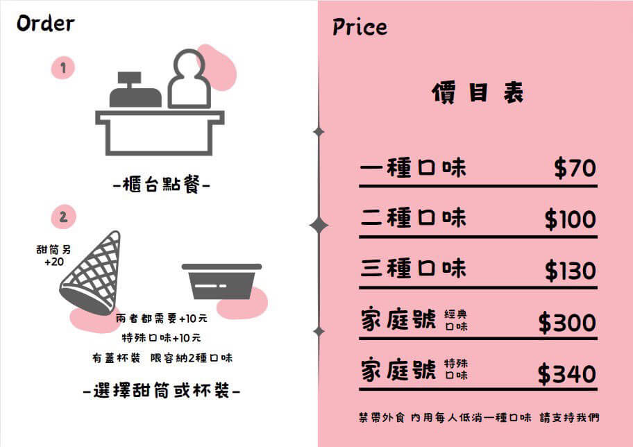 雲朵朵義式冰淇淋菜單MENU